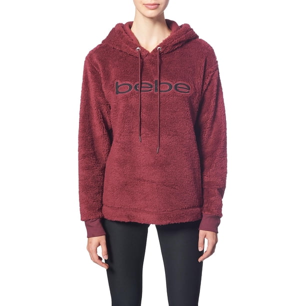 Bebe Bebe Sport Womens Sherpa Athlesiure Hoodie Red S Walmart Com Walmart Com