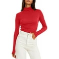 thumbnail image 2 of GHSDFBB Chandails à Col Roulé Simulé pour Femmes Manches Longues Mode Automne Basique Ajusté sous-Vêtements Thermiques Doux, 2 of 4