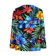 thumbnail image 5 of Qgtaibl Women Long Sleeve Pleated Tunic Tops Crew Neck Flower Print Casual Blouses Plus Size Loose Fit Boho Shirts for Vacation Outfits Green XL, 5 of 6