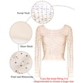 thumbnail image 3 of Blusa de malla de manga larga transparente con diamantes de imitación para mujer, de una sola pieza, para cubrir el festival de Halloween (color de piel, 8), 3 of 6