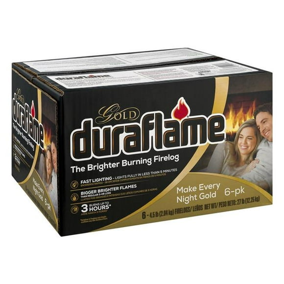 Duraflame Cowboy 4.5 lbs Log de Feu d'Or - Pack de 6