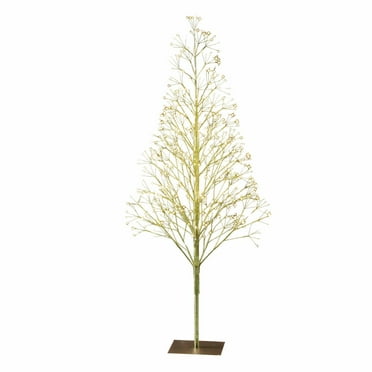 4' Pre-Lit Starburst Gold Artificial Christmas Tree with 500 Warm White Twinkling LED Lights, by Holiday Time