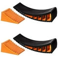 thumbnail image 1 of CARMTEK Camper Leveler Kit - Curved RV Levelers with Camper Wheel Chocks for Travel Trailers | Faster Camper Leveling Than RV Leveling Blocks (2 Pack), 1 of 5