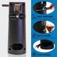 thumbnail image 3 of Kenmore 3-In-1 Automatic Electric Can Opener, Built-In Knife Sharpener & Bottle Opener, Hands-Free One-Touch Operation, Auto Shut-Off, Cord Storage, Easy Clean Removable Lever, Black & Stainless Stee, 3 of 8