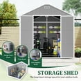 thumbnail image 4 of Outdoor Storage Shed w/Double Doors, 7.5x10.3FT Outside Bike Shed for Garden Tool Lawn Mover Storage,with Air Vents, Floor, Heavy-duty Frame, Gray, 4 of 9