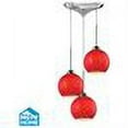 thumbnail image 2 of ELK Cassandra 3 Light Pendant in Polished Chrome and Vermillion Glass, 2 of 2