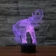 thumbnail image 1 of Lámpara LED 3D de elefante, estilo art déco, con control remoto, luz nocturna que cambia de color 7/16, alimentada por USB, ideal como regalo de cumpleaños o Navidad., 1 of 5