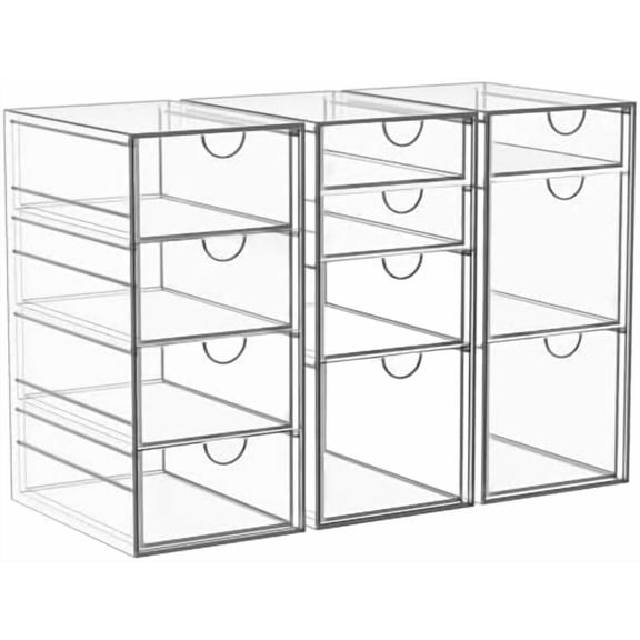 Arcylic Makeup Organzier with 11 Drawers, Clear Storage Drawers, Bathroom Makeup Organizer for Palettes, Cosmetic, and Beauty Supplies,Ideal for Vanity, Cabinet,Desk Organization