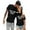 2-Black, variant on Casual Solid Color with Spandex Long Sleeve Shirt Women interesting English Letter Print Trashier Shirts Round Neck Short Sleeve Lover's Clothes Boy She‘S My Better Half