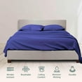 thumbnail image 2 of 800-TC Level of Softness - Extra Soft Cooling Sheets for Hot Sleepers and Night Sweats [Queen Sleeper Sofa Royal Blue Solid] Fit Up To 6" inches Deep Pocket., 2 of 5