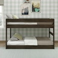 thumbnail image 2 of Max & Lily Twin over Twin Low Bunk Bed, Modern Farmhouse Solid Wood Bunk Beds for Kids, Barnwood Brown, 2 of 9