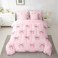 thumbnail image 2 of Erosebridal 7Pc Pink and White Bow Comforter Set Full,Pink Bows Bedding Set with Sheets,Princess Bow Tie Bed Set Cute Girly Bowknot Bed in a Bag with Fitted Sheet,Flat Sheet,Pillowcases, 2 of 5