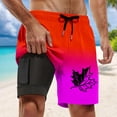 thumbnail image 4 of Mens Board Shorts with liner 5 Inch Quick Dry Swim Trunks Beach Lightweight Breathable Boxer Shorts Summer Red S, 4 of 4