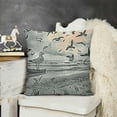 thumbnail image 2 of seagulls Fluffy Throw Pillow Cushion Cover, Seagulls Bohemian Design Elements Nautical Marine Inspiration, Decorative Square Accent Pillow Case,  Black White Grey, 2 of 5