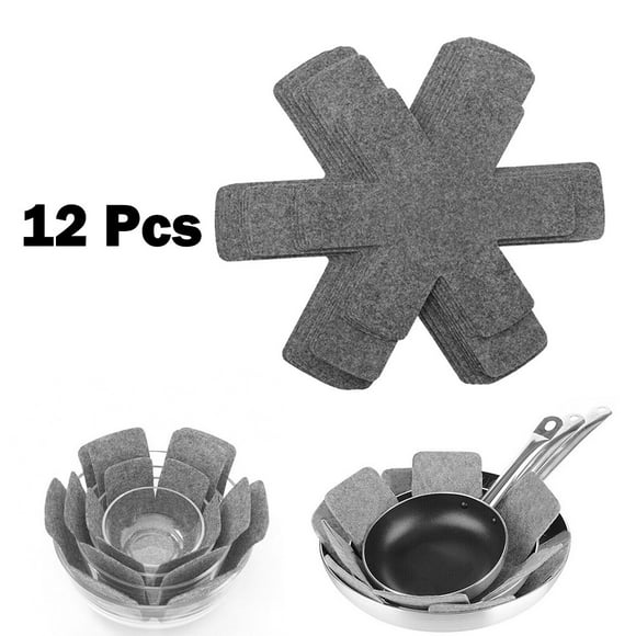 12 Pcs Protecteurs de Casseroles et Poêles Séparateurs de Casseroles en Feutre pour Coussinets Séparateurs de Casseroles pour Coussinets 3 Tailles