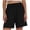 Black, variant on Women's Smocked High Waist Bermuda Shorts Cotton Blend Elastic Waist Loose Fit Casual Summer Beach Lounge Shorts with Pockets, S-XXL