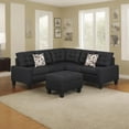 thumbnail image 2 of Modern Black Upholstered 6-Piece Sectional with Sturdy Wood Frame (220×80×75cm), 2 of 12
