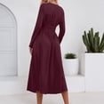 thumbnail image 5 of Afdoent Women's Dresses Long Sleeve Dress Style Summer Autumn Elegant Beach Dresses Long V Casual Dress Travel Outfits, 5 of 6