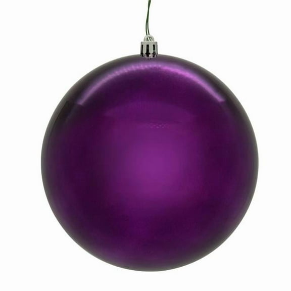 Vickerman N592026DSVL 8 in. Plum Shiny Seamless UV Drilled Christmas Ornament Ball