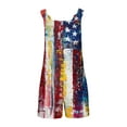 thumbnail image 4 of QATAINLAV Summer Linen Rompers for Women 2025 Independence Day Wide Leg Bib Overalls Casual Sleeveless Onesie Shorts with Pockets Blue S Summer Savings, 4 of 6