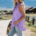 thumbnail image 6 of Womens Sleeveless Tank Tops Deep V Neck Ruffled Hem Camisole Top for Women Long Loose Summer Casual Shirts, 6 of 6