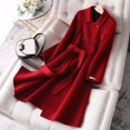 thumbnail image 2 of Vedolay Women Coats Winter Casual Fall Coat Open Front Winter Jacket Coat Red,L, 2 of 5