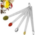 thumbnail image 4 of Mini Measuring Spoon Heavy Duty Stainless Steel Small Teaspoon Micro Mg Scoop 1/64, 1/32, 1/16, 1/8, 1/4 TSP for Home Kitchen Cooking Dry Liquid Ingredients，Fits in Spice Jar，Silver Set of 5, 4 of 5