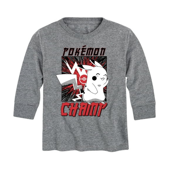 Pokémon - Champ Pikachu Shy - Youth Long Sleeve Graphic T- Shirt