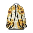thumbnail image 3 of Sunflower and Butterfly Cream Pattern Backpack for School, Cute School Bag with Adjustable Shoulder Straps and Padded Back, 15.3"x11"x7.1", 3 of 5