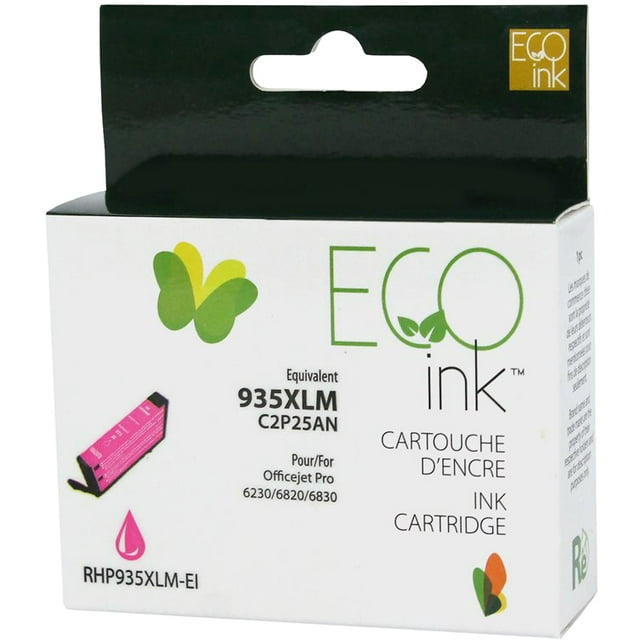 Eco Ink Ink Cartridge - Remanufactured for Hewlett Packard C2P25AN / 935XL - Magenta