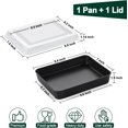 thumbnail image 2 of 9.4 Inch Toaster Oven Pan with Lid Set of 2 (1 Pan & 1 Lid), Nonstick Lasagna Cake Pan Rectangular Tray for Baking Roasting Storing, Stainless Steel Core & Plastic Cover, Oven & Freezer Safe, 2 of 7
