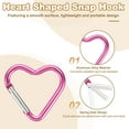 thumbnail image 3 of Uxcell Heart Shape Snap Hook, Aluminum Alloy Heart-Shaped Keychain Clip Spring Key Holder for Camping Fishing Hiking Rose Red, 3 of 6
