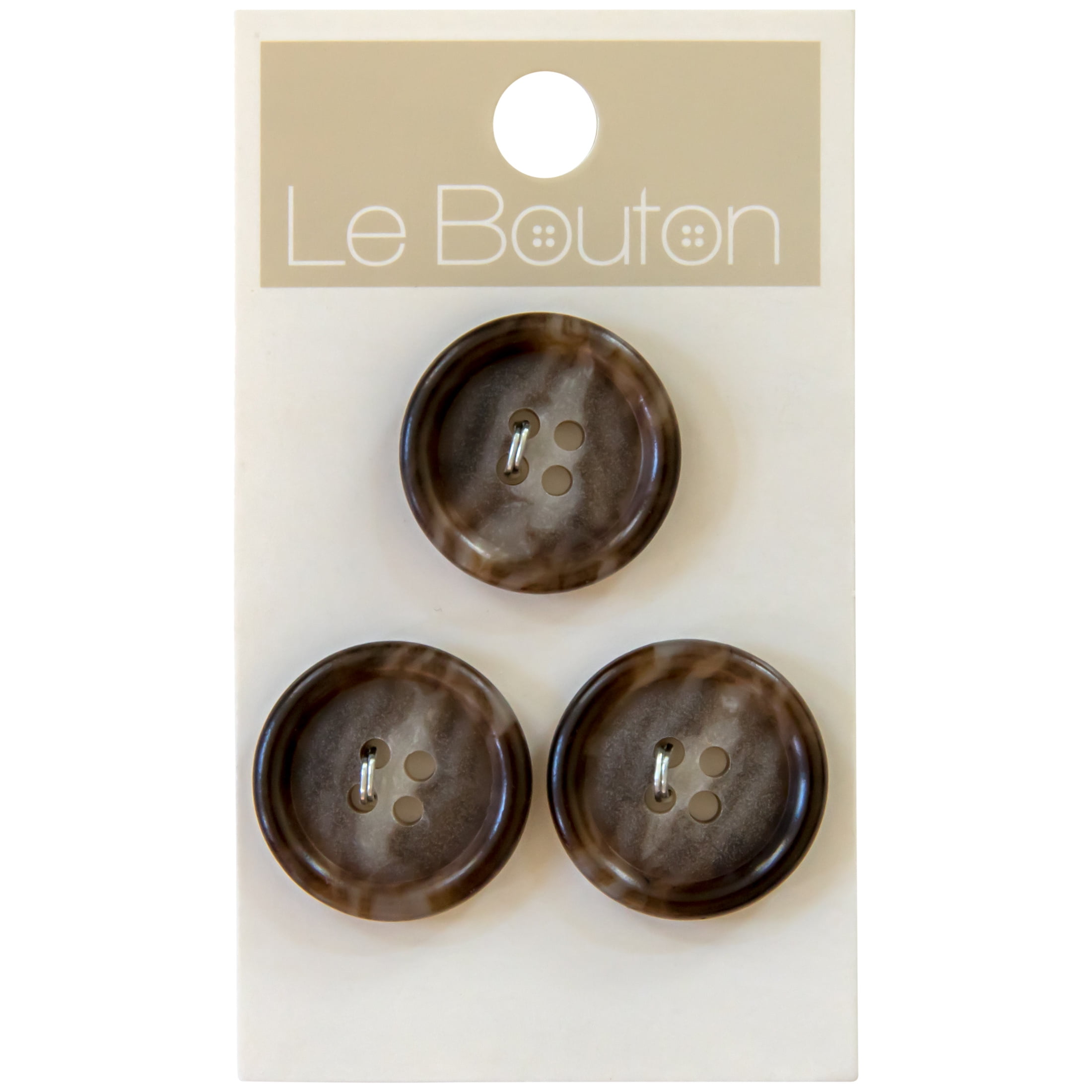 8 25mm Browns 4 Hole Vintage Buttons 