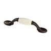 Spoon Foot Ceramic Insert Drawer Pulls Cabinet Hardware, Cabinet Handles, 3 in., Statuary Bronze, 1 piece, Packaging May Vary