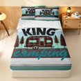 thumbnail image 2 of Erosebridal Happy Camping Camper Zipper Twin Comforter Sets with Fitted Sheet and 2 Pillowcases, Teal Farmhouse Zipper Bedding Set, Reversible, 2 of 7