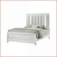 thumbnail image 6 of 3pc King Bedroom Set | 2 Nightstands White Solid Wood LED Upholstered Headboard | Solid Wood | White, 6 of 11