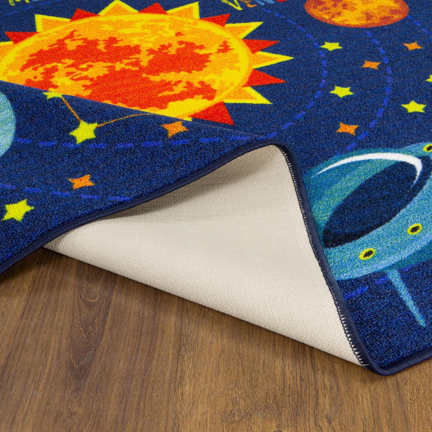 KC Cubs Playtime Collection Space Safari Road Map Area Rug Educational Learning & Game Area Rug Carpet for Kids and Children Bedrooms and Playroom
