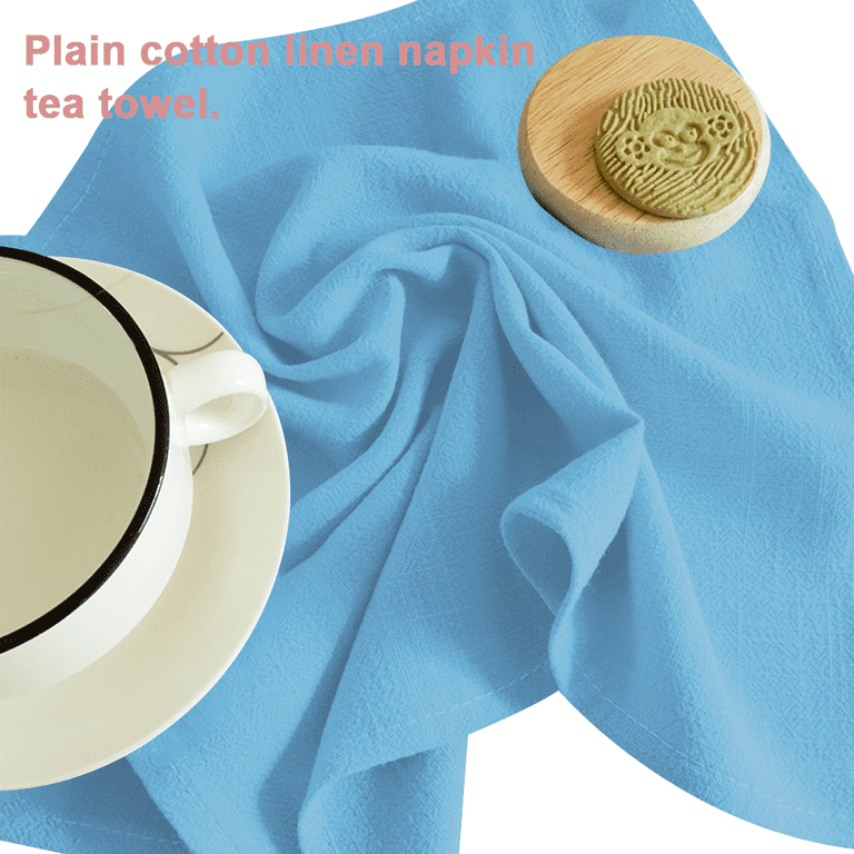 Aqua Cloth Napkins Dinner Washable Set of 12 in Cotton Linen Fabric Premium  Quality Soft Durable, Mitered Corners for Everyday Use Hotel Restaurant