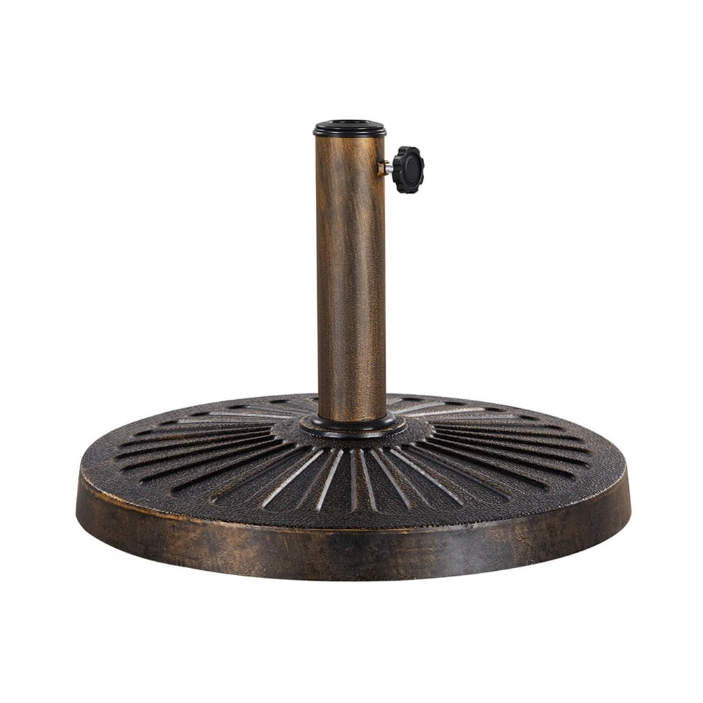 Abble 26.5 lbs Outdoor Patio Market Umbrella Base, Patio Umbrella Stand for Yard Garden Poolside in Bronze
