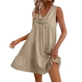thumbnail image 6 of Yteetum Summer Dresses for Women Sleeveless V Neck Mini Dresses Sundress Casual Solid Loose Fits Lightweight Comfy Travel Vacation Dress, 6 of 8