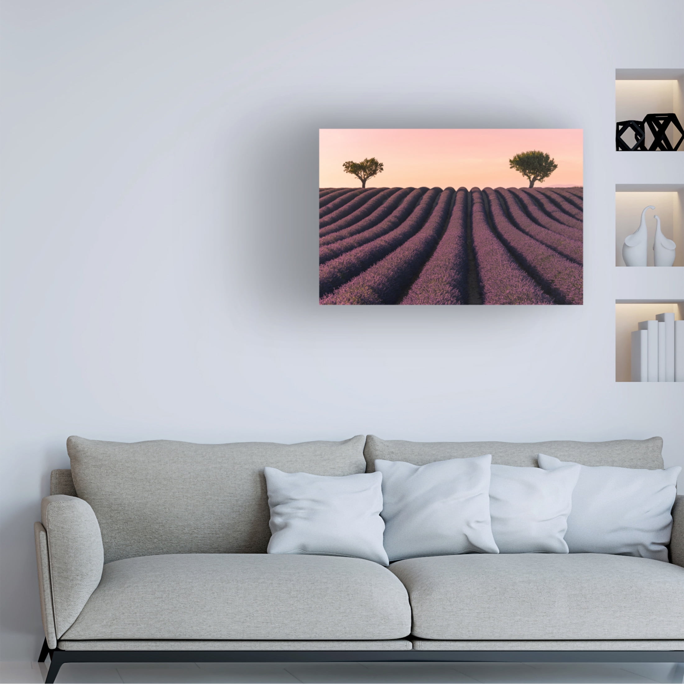 Canvas Wall Art - Kevin 'Lavender Field' Wall Art for Living Room, Bedroom, or Office Décor by Trademark Fine Art - 32 x 22 Inches