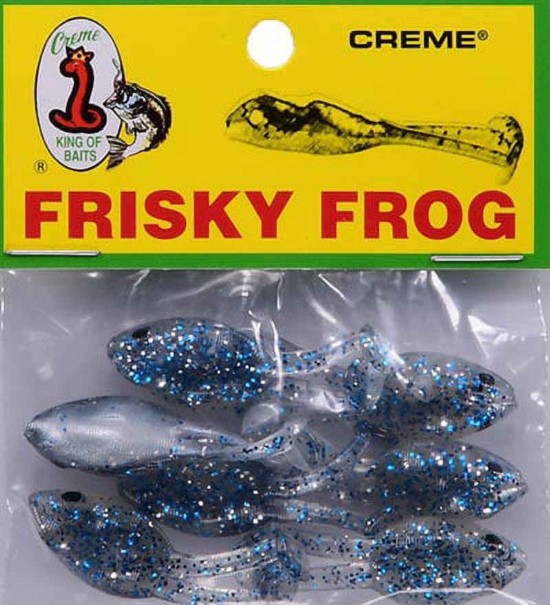 (1 pack) Crème 1.5" Frisky Frog Lure 7pk, Blue Thunder