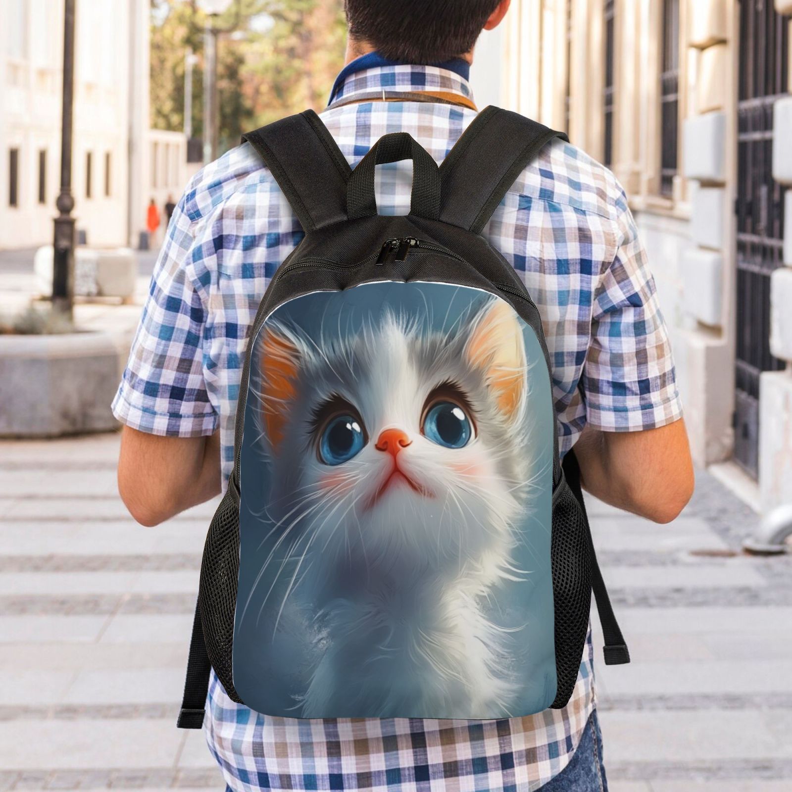 Cat Backpack Double Shoulder Backpack Durable, Spacious, Ergonomic Design for Travel, Work & Outdoor Use