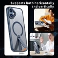 thumbnail image 5 of ELEHOLD For iPhone 16 Plus 6.7Inch Slim Shockproof Magnetic Phone Case, Horizontal & Vertical Kickstand Rugged Cover, MagSafe Compatibe, with Metal Lens Ring, Blue, 5 of 6