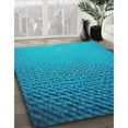 thumbnail image 2 of Ahgly Company Indoor Square Patterned Aqua or Cyan Blue Novelty Area Rugs, 6' Square, 2 of 6