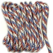 South Bend Rope Marine Grade Double Braided Nylon Dock Line w/Eye Splice (Red/White/Blue, 3/8-inch x 20 feet)