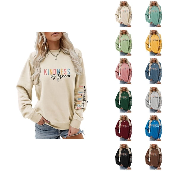 Sweatshirt for Women 2025 Fashion Fall Winter Long Sleeve Crewneck Graphic Sweatshirt Pullover Tops