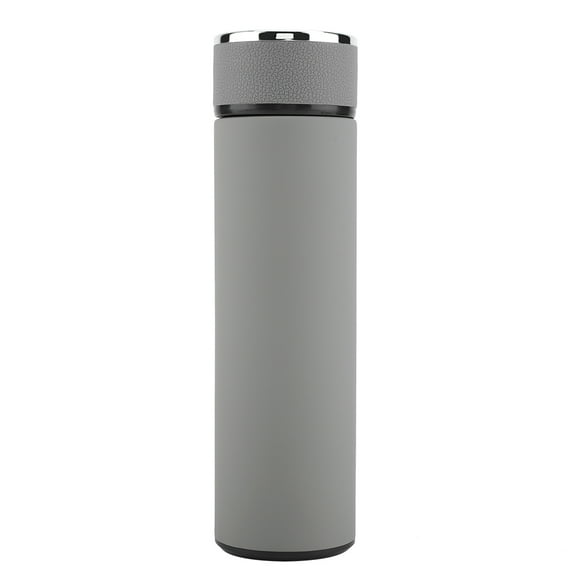 Stainless Steel Vacuum Water Bottle - Light Grey, Leakproof Thermos for Tea, Coffee, Perfect for Car and Office Use