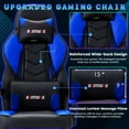 thumbnail image 5 of ECOTOUGE Gaming Chair with Footrest, Big and Tall Silla Gamer with Massage Lumbar Support, Ergonomic Gamer Chair with Reclining High Back, 360° Swivel Gaming Computer Chair, Blue, 5 of 8