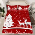 thumbnail image 3 of Homewish Dreamy Moose Reindeer Twin Sheet Sets for Kid, Magic Christmas Tree Twin Fitted Sheet, Happy New Year Flat Sheet, Breathable Home Decor, 3-Piece, 3 of 8